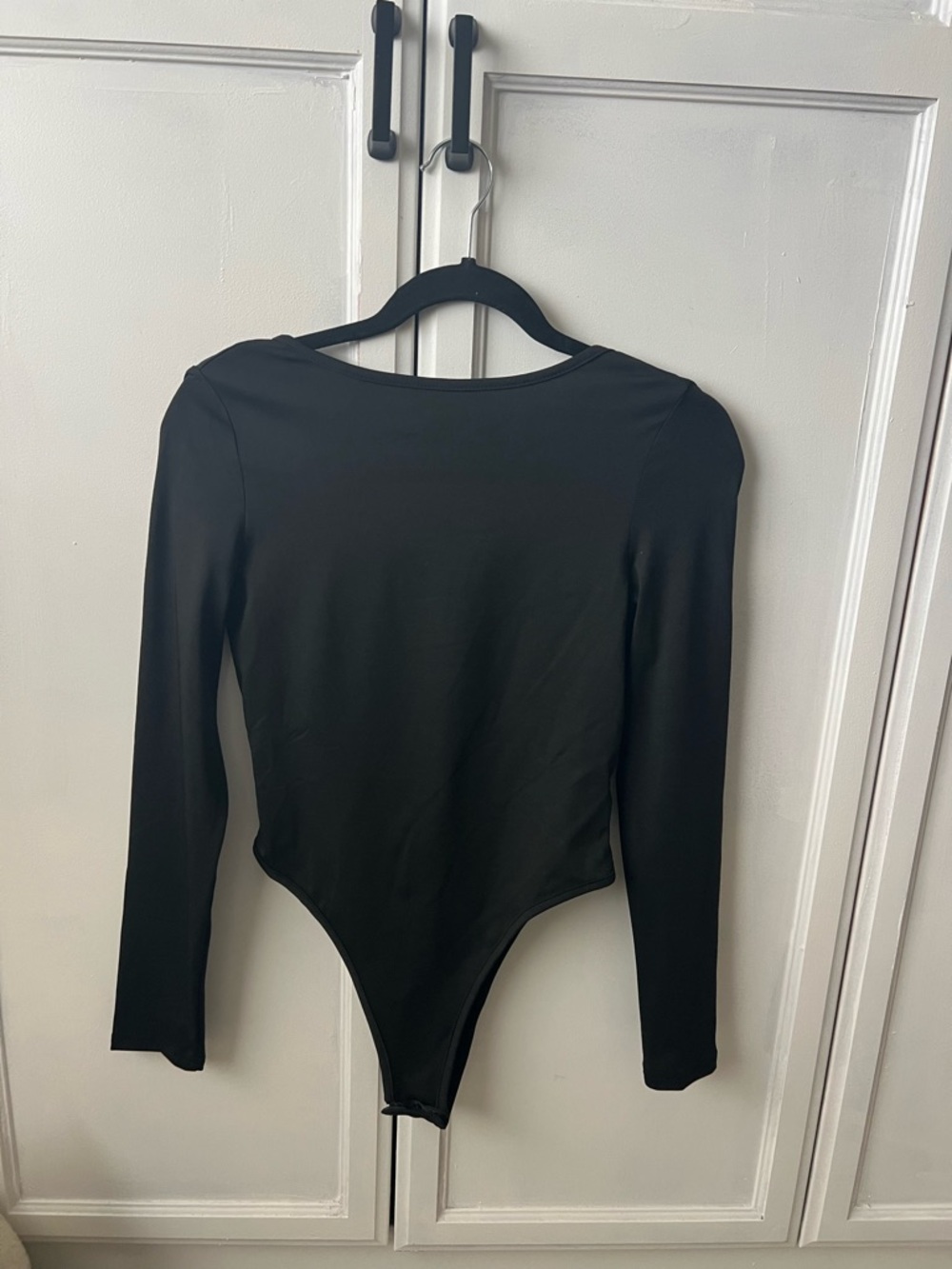 SHEIN Black Long Sleeve Backless Bodysuit